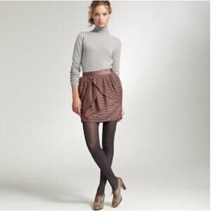 J. Crew Lace Tulip Mini Skirt 4 S Small Cedar Brown